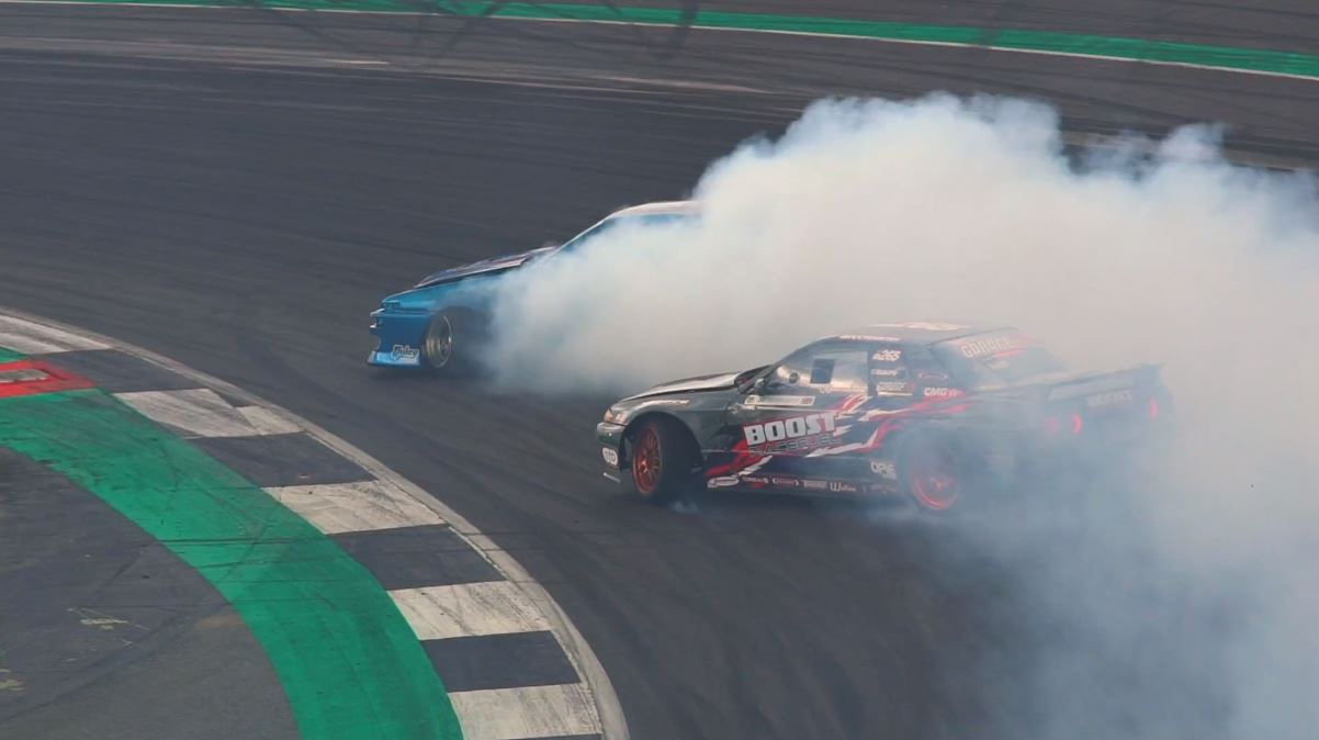 cars racing on a track