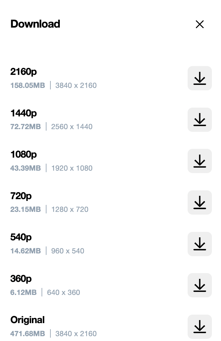 Screenshot of how to reduce video file size on Vimeo