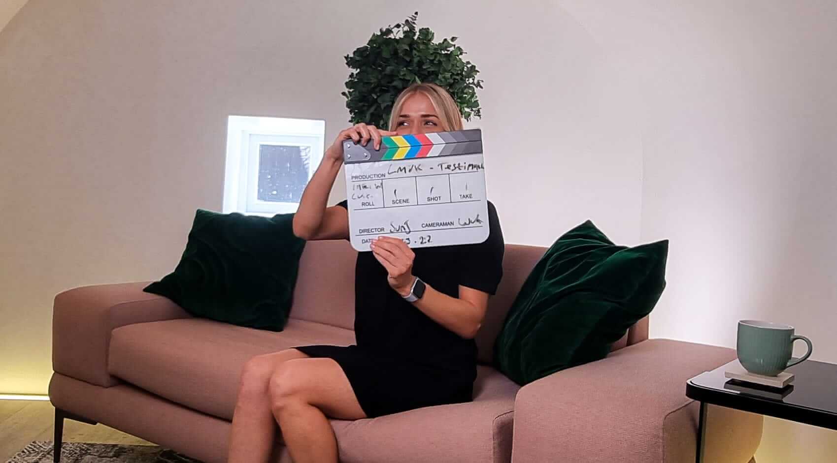 video shoot action clapperboard